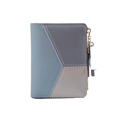 BOJHGO Einfache Kurze Brieftaschen Quaste Leder Geldbörse Kartenhalter kleine Clutch Frauen Mädchen Handtasche Brieftasche Damen(Blue) von BOJHGO