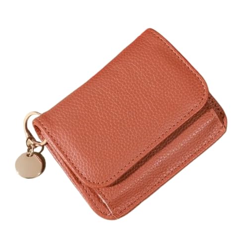 BOJHGO Frauen Brieftaschen PU Leder Weibliche Geldbörse Multi-Karten Halter Münze Kurze Brieftaschen Schlanke Kleine Brieftasche Reißverschluss Brieftasche Damen(Brown) von BOJHGO