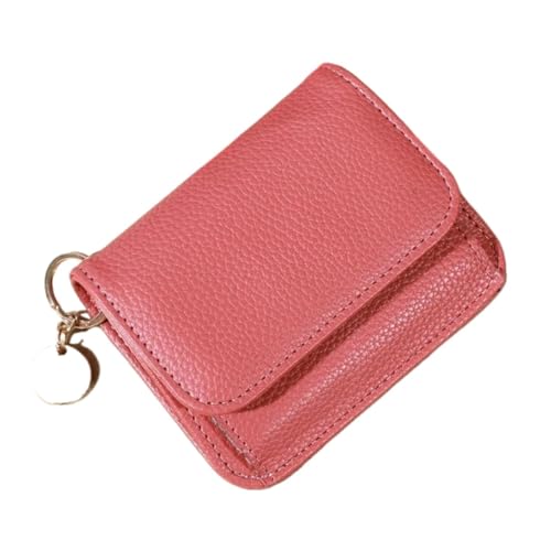 BOJHGO Frauen Brieftaschen PU Leder Weibliche Geldbörse Multi-Karten Halter Münze Kurze Brieftaschen Schlanke Kleine Brieftasche Reißverschluss Brieftasche Damen(Pink) von BOJHGO