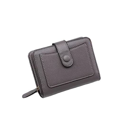 BOJHGO Frauen Geldbörsen Kleine Geldbörse Kartenhalter Dame Geldbörse Reißverschluss Weibliche Leder Geldbörsen Brieftasche Damen(Gray) von BOJHGO
