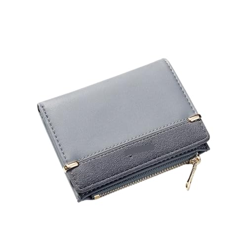 BOJHGO Frauen Geldbörsen Leder Weibliche Geldbörse Multi-Kartenhalter Münze Kurze Geldbörsen Schlanke Kleine Geldbörse Reißverschluss Haspe Brieftasche Damen(Gray) von BOJHGO