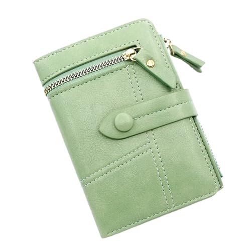 BOJHGO Geldbörse Damen Geldbörse Kurze Damen Geldbörse Geldbörse Damen Kartenhalter Kleine Geldtasche Brieftasche Damen(Green) von BOJHGO