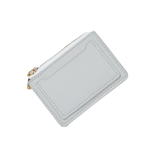 BOJHGO Geldbörse Damen Geldbörse Leder Reißverschluss Kleine Geldbörse Geldetui Münzbörse Clip Organizer Brieftasche Damen(Light Grey) von BOJHGO