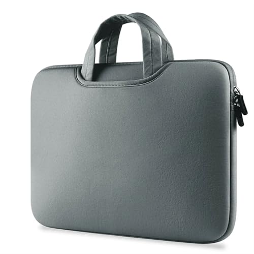 BOJHGO Laptoptasche Computertasche, weiche Laptop-Handtasche, Notebook-Tragetasche, Computer-Schutzhülle, Laptop-Hülle, Aktentasche(Grey,14.1-15.4 inch) von BOJHGO