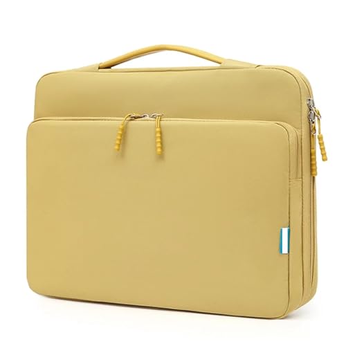 BOJHGO Laptoptasche Laptop Sleeve Tasche 13,3 14,1 15,6 Zoll Notebook Fall Tragbare Reise Tragetasche Computer Wasserdichte Handtasche(Yellow,15-16 Inch) von BOJHGO