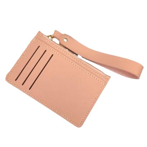 BOJHGO Mit Lanyard-Leder-Geldbörse, Kartenetui mit Mehreren Positionen, Kreditkartenetui, einfache Kurze Leder-Geldbörsen Brieftasche Damen(Orange) von BOJHGO