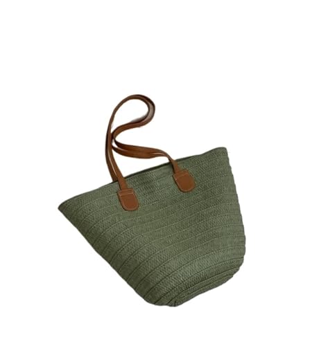 BOJHGO Strohtasche Große Kapazität Stroh Taschen for Frauen Tragbare Stroh Schulter Tasche Sommer Strand Tasche for Party(Green) von BOJHGO