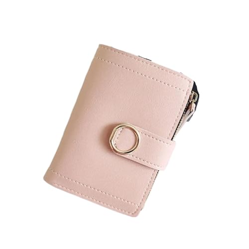 BOJHGO Weibliche Geldbörse Geldscheinklammer Brieftasche Kleine Reißverschluss Leder Geldbörse Frauen Damen Kartentasche for Frauen Brieftasche Damen(Pink) von BOJHGO