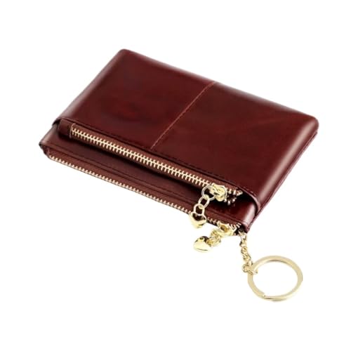 BOJHGO Women Leather Small Wallet Leather Change Bag Short Wallet Femal Coin Purse Girls Card Holder Brieftasche Damen(Coffee) von BOJHGO