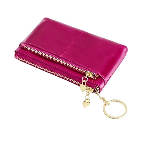 BOJHGO Women Leather Small Wallet Leather Change Bag Short Wallet Femal Coin Purse Girls Card Holder Brieftasche Damen(Purple) von BOJHGO