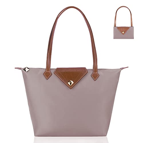 BOJLY Damen Schultertaschen Wasserdichte Umhängetasche Einkaufstasche Stilvolle Diamant Nylon Frauen Faltbare Handtasche Freizeitreise Schule Dunkelrosa Klein von BOJLY