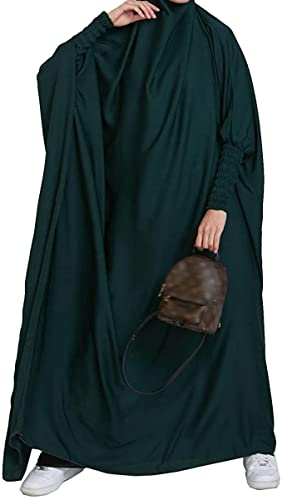 BOJON Damen Kleid Muslimisches Einteiliges Gebetskleid für Damen Abaya Kleid Islamischer Naher Osten Dubai Türkei Maxi Abaya Kaftan mit Hijab Kleid in voller Länge von BOJON