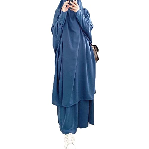 BOJON Muslimisches Zweiteiliges Gebetskleid für Frauen Abaya Kleid Islamischer Naher Osten Dubai Türkei Maxi Abaya Kaftan mit voller Länge Hijab Kleid von BOJON