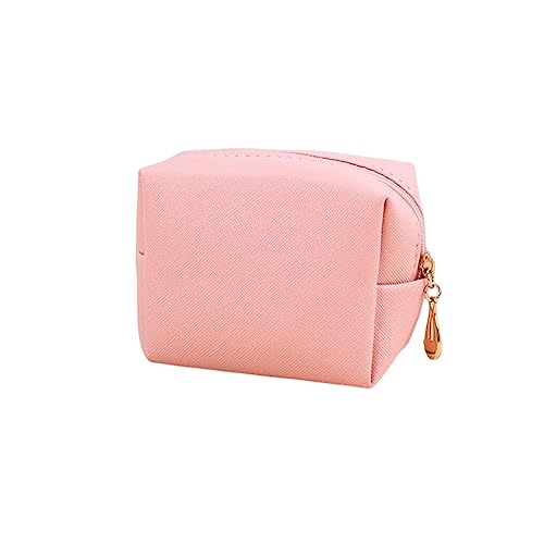 BOKIOESDE Frauen Männer Make up Tasche mit Reißverschluss Wasserdichter PU Beutel Waschzubehör Fall Schönheit Handtasche Reise Outdoor Geschäftsreise, Rosa von BOKIOESDE