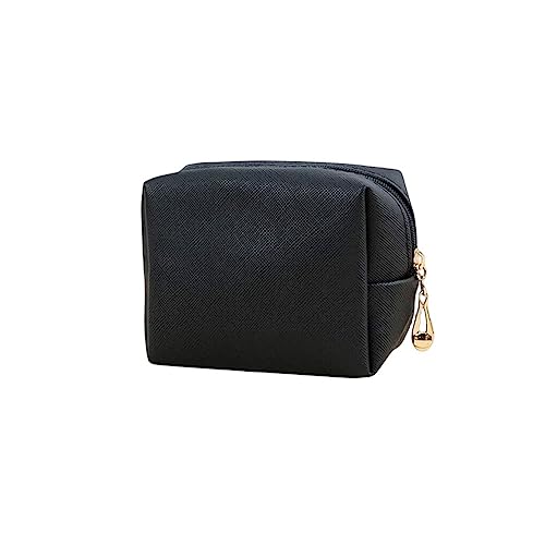 BOKIOESDE Frauen Männer Make up Tasche mit Reißverschluss Wasserdichter PU Beutel Waschzubehör Fall Schönheit Handtasche Reise Outdoor Geschäftsreise, Schwarz von BOKIOESDE