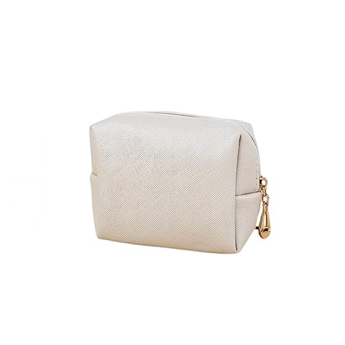 BOKIOESDE Frauen Männer Make up Tasche mit Reißverschluss Wasserdichter PU Beutel Waschzubehör Fall Schönheit Handtasche Reise Outdoor Geschäftsreise, Weiss von BOKIOESDE