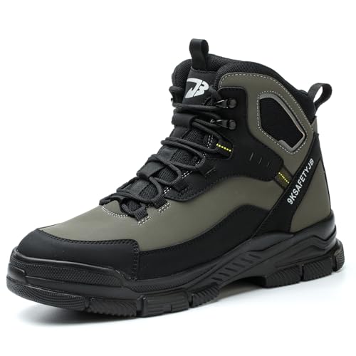 BOKRYE Leichte Sicherheitsstiefel und Arbeitsstiefel mit Stahlkappe für Herren und Damen, Anti-Punktion, atmungsaktive Sicherheitsschuhe, rutschfeste Sohle, Schwarz, UK, grün, 42.5 EU BOKRYE Leichte Sicherheitsstiefel und Arbeitsstiefel mit Stahlkappe für Herren und Damen, Anti-Punktion, atmungsaktive Sicherheitsschuhe, rutschfeste Sohle, Schwarz, UK, grün, 42.5 EU von BOKRYE