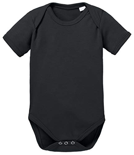 BOLANI Baby Strampler Body Jungen und Mädchen von 0-12 Monate und auch als 5er Pack erhältlich, Größe:62/2-3 Monate, Farbe:Schwarz von BOLANI