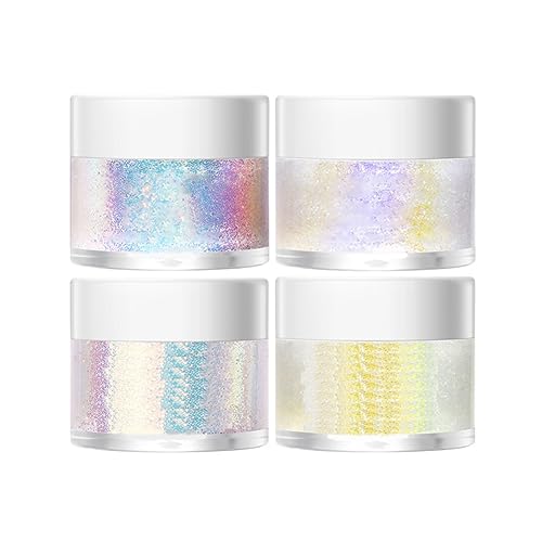 BOLAXHCA 4 Stück Highlight-Gel-Lidschatten-Puder, Gesichts- und Körperfarbpulver, Kosmetik von BOLAXHCA