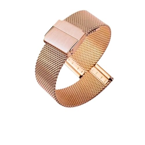 BOLEXA 18 20 22 24mm Quick Release Edelstahl Uhrenarmband for Frauen Männer Universal Armband Uhr Zubehör Mit Werkzeug (Color : Rose Gold, Size : 18mm) von BOLEXA