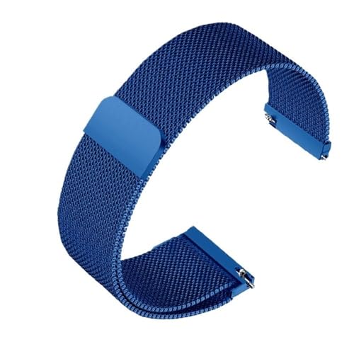 BOLEXA Armbanduhr Armband Damen Herren Metall Edelstahl Armband Armband 12 14 15 16 18 20mm 22 (Color : Blau, Size : 12mm) von BOLEXA