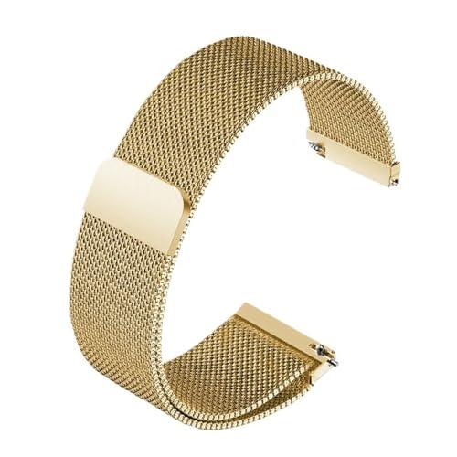 BOLEXA Armbanduhr Armband Damen Herren Metall Edelstahl Armband Armband 12 14 15 16 18 20mm 22 (Color : Gold, Size : 20mm) von BOLEXA