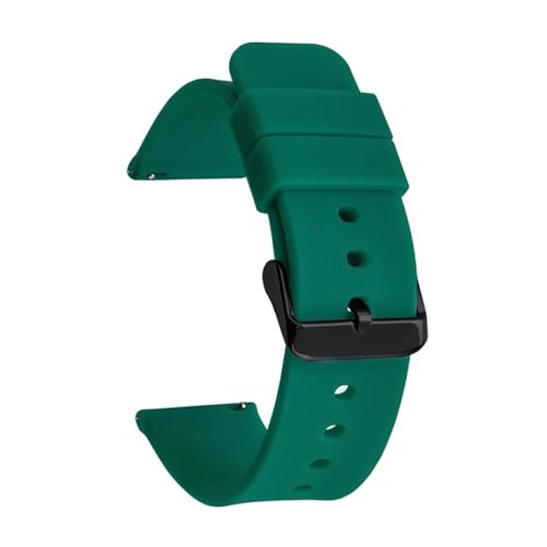BOLEXA Silikonarmband 12mm 14mm 16mm 18mm 19mm 20mm 21mm 22mm 24mm Silikon Ersatz Uhrenarmband Universal Gummi Sport Armband Armband (Color : Dark Green black BK, Size : 19mm) von BOLEXA