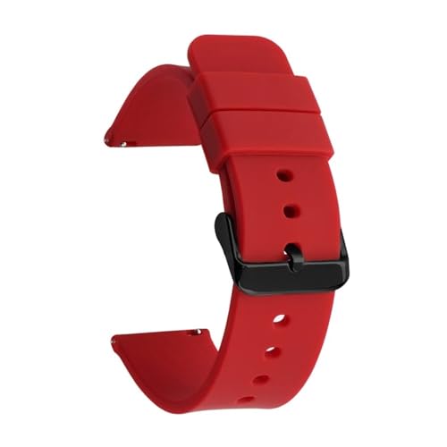 BOLEXA Silikonarmband 12mm 14mm 16mm 18mm 19mm 20mm 21mm 22mm 24mm Silikon Ersatz Uhrenarmband Universal Gummi Sport Armband Armband (Color : Dark Red black BK, Size : 24mm) von BOLEXA