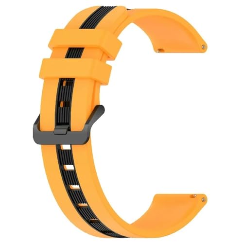 BOLEXA Silikonarmband 20 mm 22 mm Sport-Silikonarmband, Schnellverschluss-Armband, weiches Gummi-Uhrenarmband, Gürtel, Schnellverschluss-Uhrenarmbänder (Color : Yellow Black, Size : 22mm) von BOLEXA