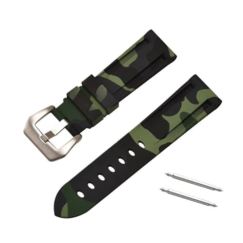 BOLEXA Silikonarmband 20mm 22mm 24mm 26mm Silikon Armband Handgelenk Armband Smart Uhr Armband Sport Ersatz Gummi Armband (Color : Army GreenA, Size : 24mm) von BOLEXA