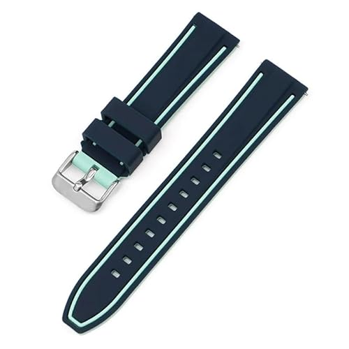 BOLEXA Silikonarmband 20mm 22mm 24mm 26mm Silikon Armband Quick Release Sport Gummi Uhr Band Strap Frauen Männer Handgelenk armband Gürtel (Color : Blau, Size : 20mm) von BOLEXA