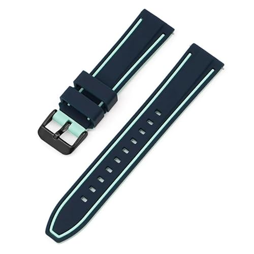 BOLEXA Silikonarmband 20mm 22mm 24mm 26mm Silikon Armband Quick Release Sport Gummi Uhr Band Strap Frauen Männer Handgelenk armband Gürtel (Color : Blue-black, Size : 24mm) von BOLEXA