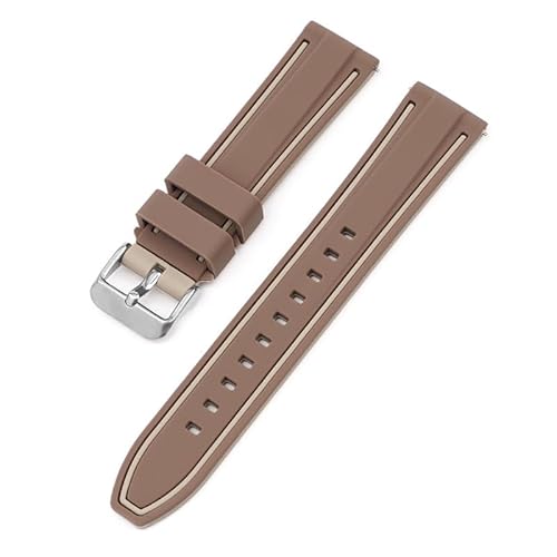 BOLEXA Silikonarmband 20mm 22mm 24mm 26mm Silikon Armband Quick Release Sport Gummi Uhr Band Strap Frauen Männer Handgelenk armband Gürtel (Color : Durk Brown, Size : 22mm) von BOLEXA