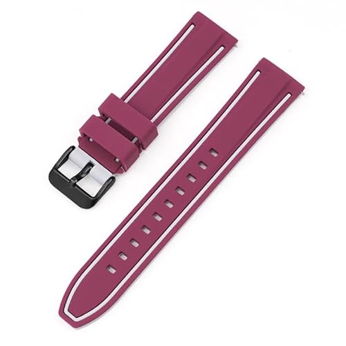 BOLEXA Silikonarmband 20mm 22mm 24mm 26mm Silikon Armband Quick Release Sport Gummi Uhr Band Strap Frauen Männer Handgelenk armband Gürtel (Color : Wine Red GrayA, Size : 20mm) von BOLEXA