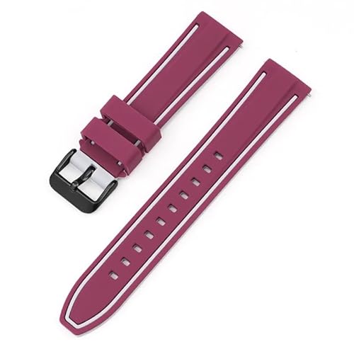 BOLEXA Silikonarmband 20mm 22mm 24mm 26mm Silikon Armband Quick Release Sport Gummi Uhr Band Strap Frauen Männer Handgelenk armband Gürtel (Color : Wine Red GrayA, Size : 22mm) von BOLEXA