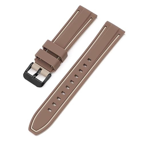 BOLEXA Silikonarmband 20mm 22mm 24mm 26mm Silikon Armband Quick Release Wasserdichte Sport Gummi Uhr Band Strap Frauen Männer handgelenk Armband Gürtel (Color : Dk Brown Lt Brown H, Size : 26mm) von BOLEXA