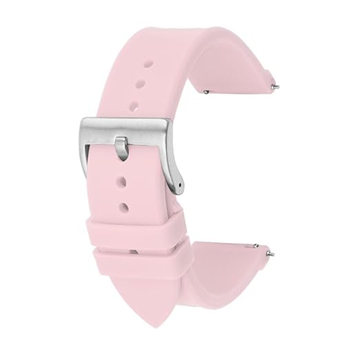 BOLEXA Silikonarmband 20mm 22mm Armband for Samsung Galaxy Uhr 4 46mm 42mm Active 2 Getriebe S3 Silikon Armband for Huawei Uhr GT 2/2e/pro/3 Band Gürtel (Color : Pink silver buckle, Size : 20mm) von BOLEXA