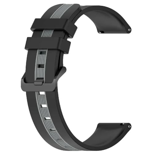 BOLEXA Silikonarmband 20mm 22mm Sport Silikon Armband Quick Release Ersatz Gummiband Frauen Männer Handgelenk Armband Gürtel (Color : Black Grey, Size : 20mm) von BOLEXA