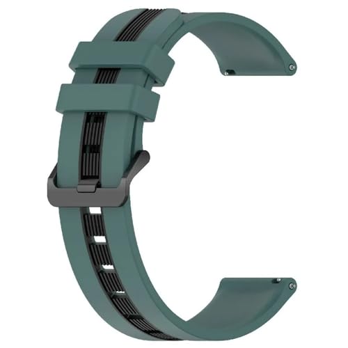 BOLEXA Silikonarmband 20mm 22mm Sport Silikon Armband Quick Release Ersatz Gummiband Frauen Männer Handgelenk Armband Gürtel (Color : Green Black, Size : 22mm) von BOLEXA