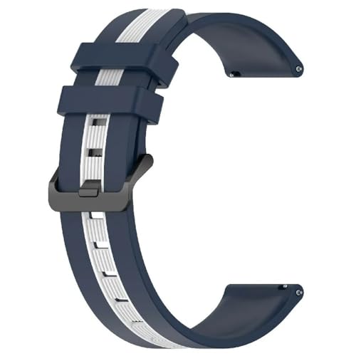 BOLEXA Silikonarmband 20mm 22mm Sport Silikon Armband Quick Release Ersatz Gummiband Frauen Männer Handgelenk Armband Gürtel (Color : Midnight Blue White, Size : 22mm) von BOLEXA