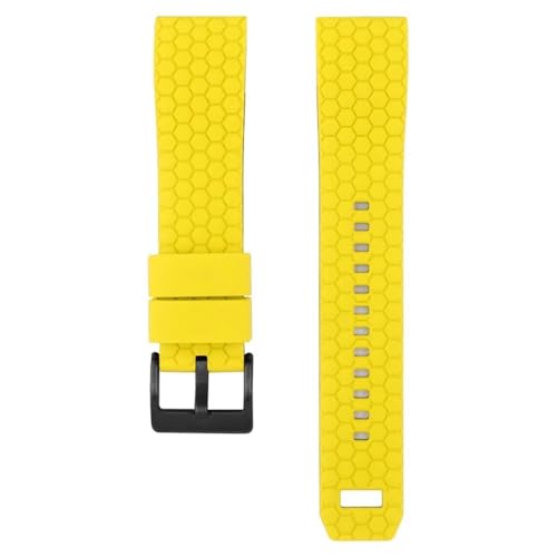 BOLEXA Silikonarmband Premium-Silikon-Uhrenarmband, Schnellverschluss, Gummi-Uhrenarmband, 20 mm, 22 mm, Uhrenarmband, Ersatzarmband, Armbänder (Color : Yellow black buckle, Size : 20mm) von BOLEXA