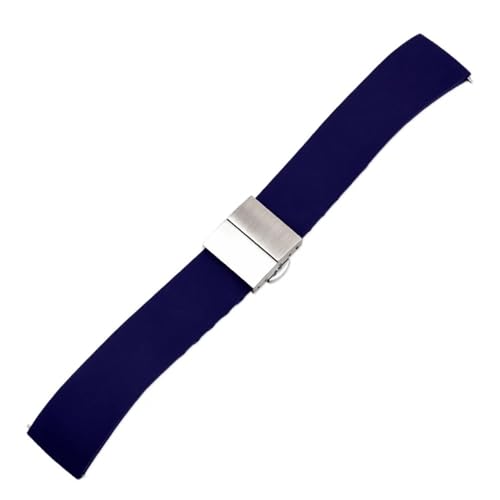 BOLEXA Silikonarmband Silikon-Uhrenarmband, 14 mm, 16 mm, 18 mm, 20 mm, 22 mm, Schnellverschluss, Gummi-Uhrenarmband, Schmetterlingsschnalle, Armband for Damen und Herren, Armband, Gürtel (Color : Da von BOLEXA