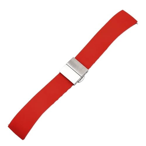 BOLEXA Silikonarmband Silikon-Uhrenarmband, 14 mm, 16 mm, 18 mm, 20 mm, 22 mm, Schnellverschluss, Gummi-Uhrenarmband, Schmetterlingsschnalle, Armband for Damen und Herren, Armband, Gürtel (Color : Ro von BOLEXA