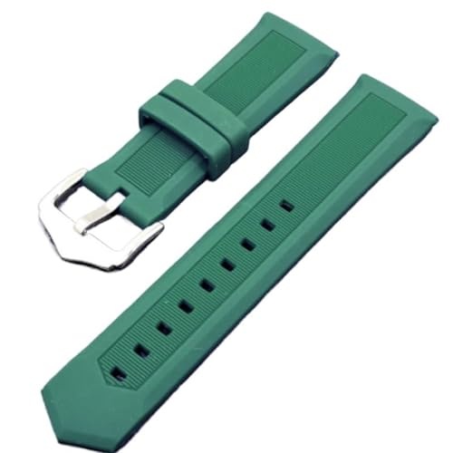 BOLEXA Silikonarmband Silikon-Uhrenarmband 12/14/16/18/19/20/21/22/23/24/26/28 mm elastisches Gummiarmband for Männer und Frauen, universelles Armband (Color : Grün, Size : 24mm) von BOLEXA