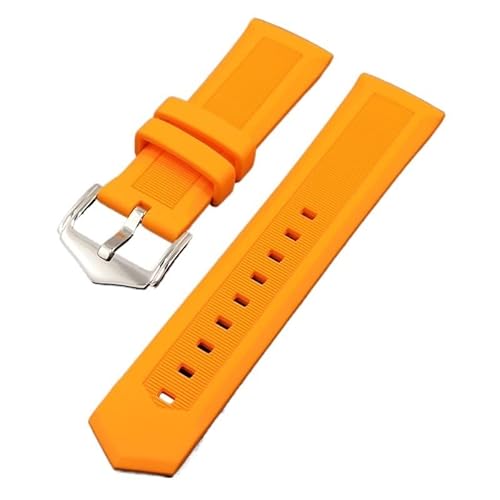 BOLEXA Silikonarmband Silikon-Uhrenarmband 12/14/16/18/19/20/21/22/23/24/26/28 mm elastisches Gummiarmband for Männer und Frauen, universelles Armband (Color : Orange, Size : 16mm) von BOLEXA