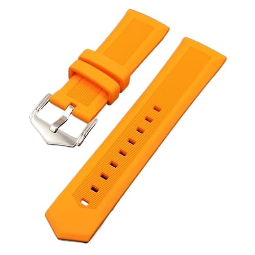 BOLEXA Silikonarmband Silikon-Uhrenarmband 12/14/16/18/19/20/21/22/23/24/26/28 mm elastisches Gummiarmband for Männer und Frauen, universelles Armband (Color : Orange, Size : 18mm) von BOLEXA