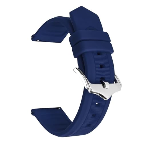BOLEXA Silikonarmband Sport-Silikon-Uhrenarmband, 16 mm, 18 mm, 19 mm, 20 mm, 21 mm, 22 mm, Schnellverschluss-Armband, wasserdicht, weiches Gummi-Uhrenarmband (Color : Bao Blue, Size : 21mm) von BOLEXA