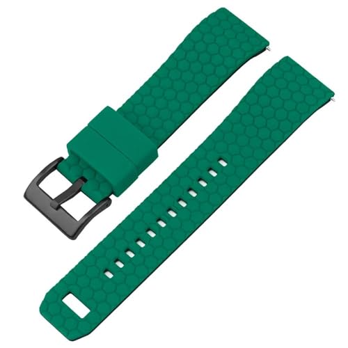 BOLEXA Silikonarmband Universal Sport Silikon Armband 20mm 22mm Dual Farben Weiche Gummi Armband Handgelenk Armband Gürtel Quick Release Uhr band (Color : Green black buckle, Size : 22mm) von BOLEXA