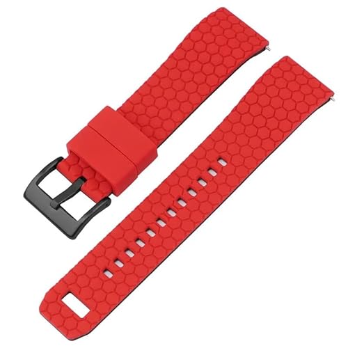 BOLEXA Silikonarmband Universal Sport Silikon Armband 20mm 22mm Dual Farben Weiche Gummi Armband Handgelenk Armband Gürtel Quick Release Uhr band (Color : Red black buckle, Size : 20mm) von BOLEXA