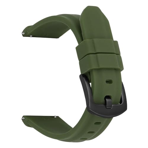 BOLEXA Silikonarmband Universal Sport Silikon Uhr Band 20mm 22mm 24mm 26mm Quick Release Gummi Armband Frauen Männer armband Gürtel (Color : Army Green (Black), Size : 26mm) von BOLEXA